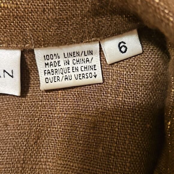 Dana Buchman Golden Brown linen jacket size 6 - Picture 8 of 11